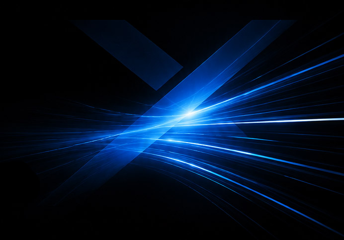 Abstract blue light trails representing global digital commerce