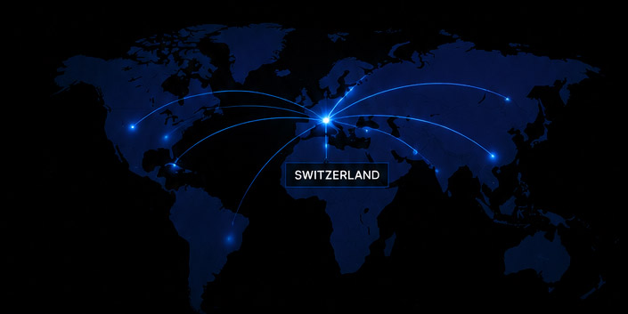 Stylized world map illustrating MEEX international coverage